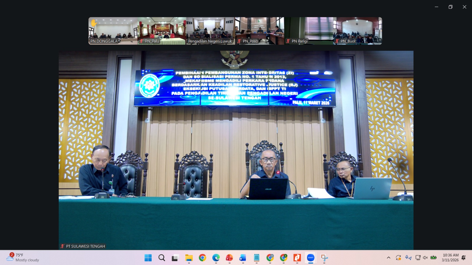 Pembinaan Pembangunan Zona Integritas dan Sosialisasi PERMA No. 1 Tahun 2013, Mekanisme Mengadili Perkara Pidana Berdasarkan Keadilan Restorative Justice (RJ),...