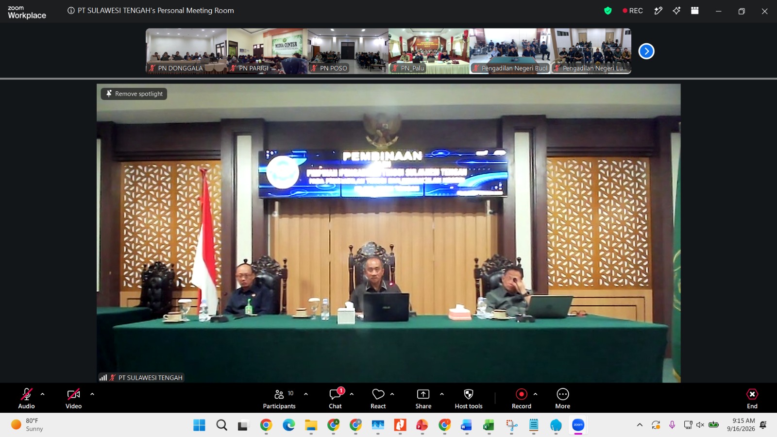 Pembinaan Oleh Pimpinan dan Hatiwasda Se-Wilayah Hukum Pengadilan Tinggi Sulawesi Tengah...
